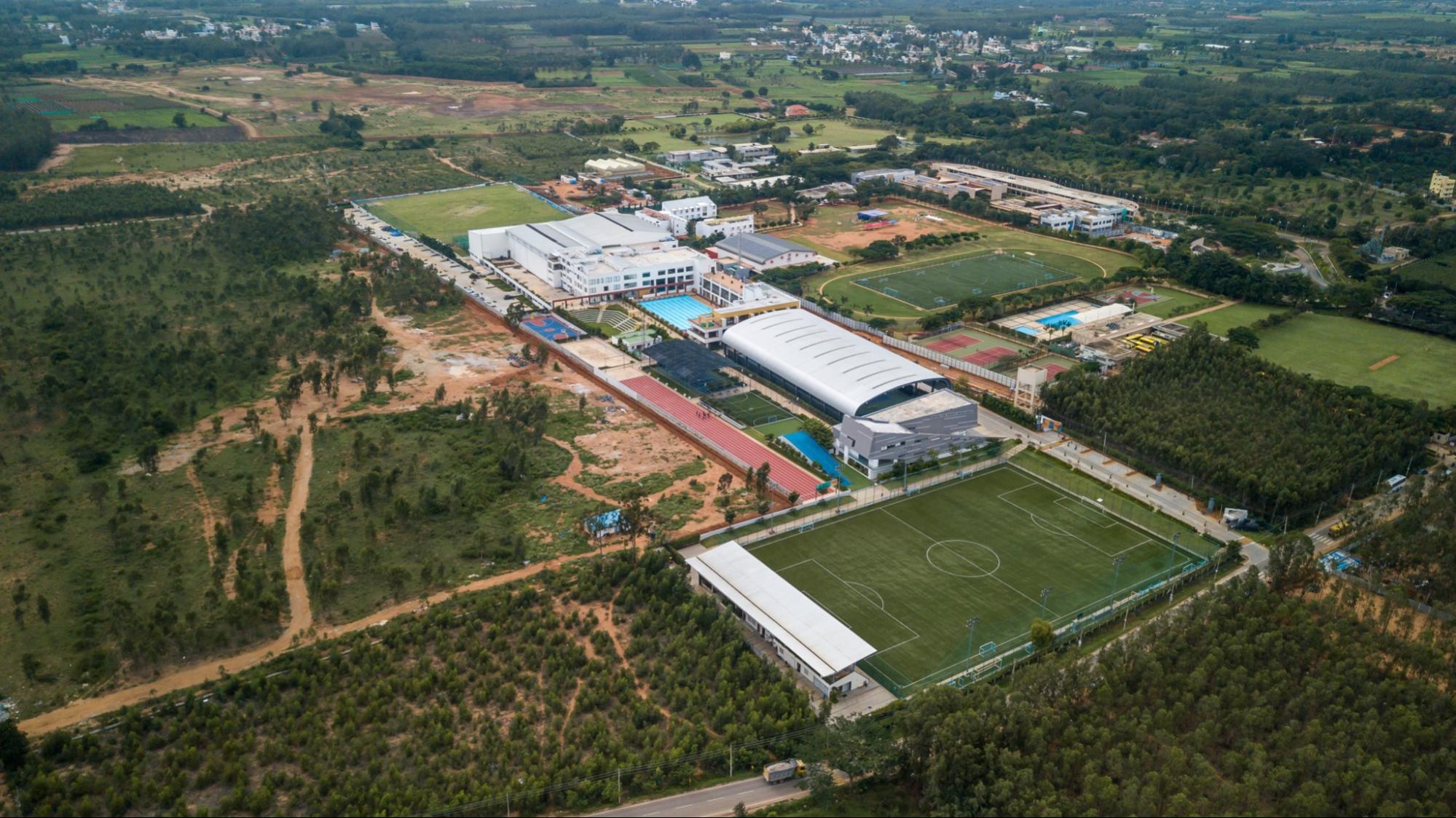 Aerial view of Centre for Sports Excellence FIBA basketball court Bangalore